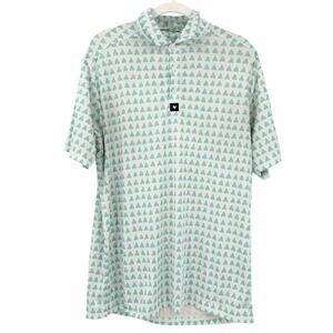 Bad Birdie Mens Athleisure Active Triangle Printed‎ Performance Golf Polo Shirt